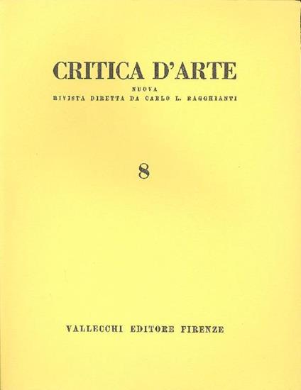 Critica d'Arte. Marzo 1955. N. 8 - copertina