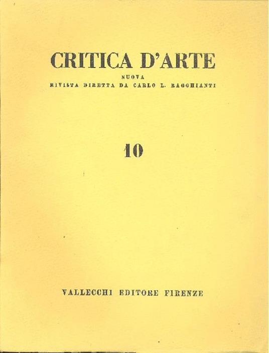 Critica d'Arte. Luglio 1955. N. 10 - copertina