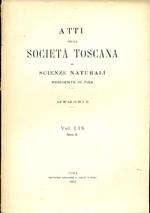 Atti della Società Toscana di Scienze Naturali residente in Pisa. Memorie. Vol. LIX. Serie A