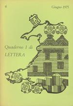 Lettera 6. Quaderno 1 di Lettera. Giugno 1975