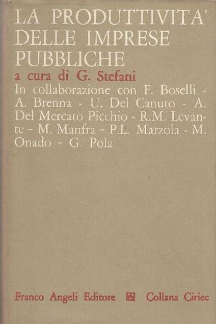 La produttività delle imprese pubbliche - copertina