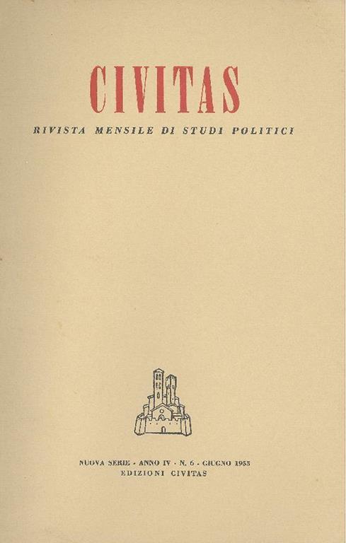 Civitas. Giugno 1953, Nuova serie, Anno IV, N. 6 - copertina