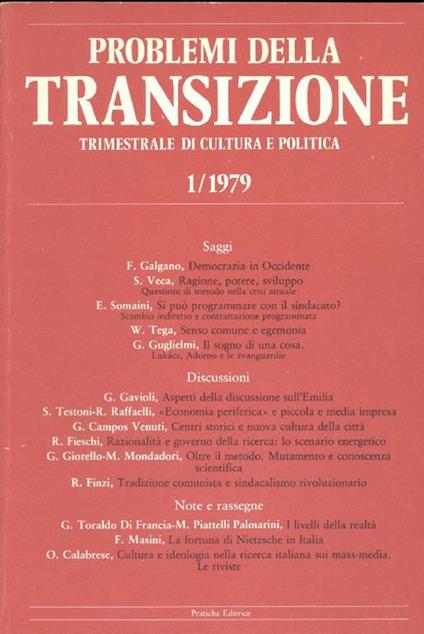 Problemi della Transizione. 1979 - N.1 - copertina