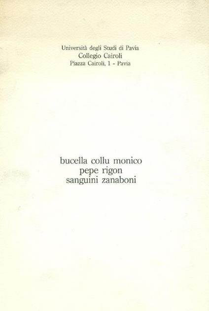 Bucella Collu Monico Pepe Rigon Sanguini Zanaboni - copertina