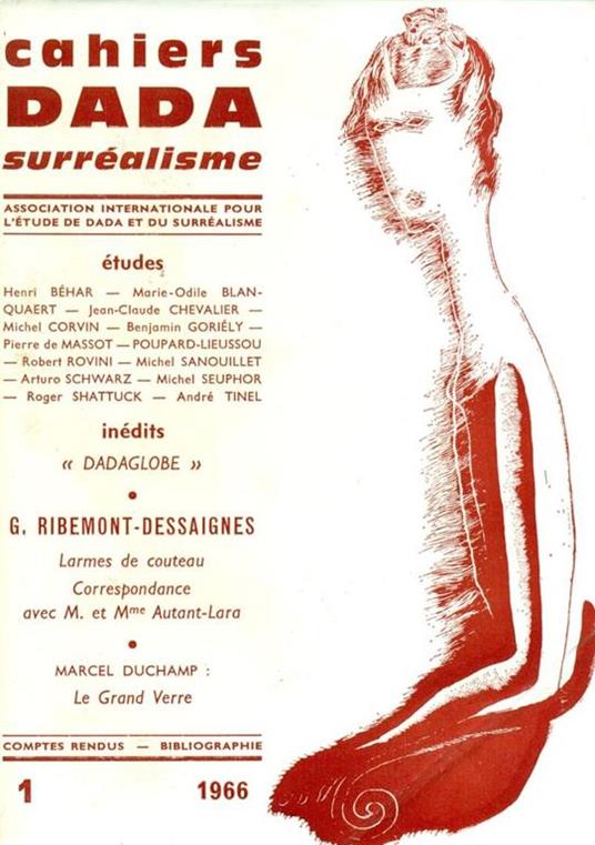 Chaiers de l'Association Internationale pour l'Etude de Dada et du Surrealisme. N. 1, 1966 - copertina