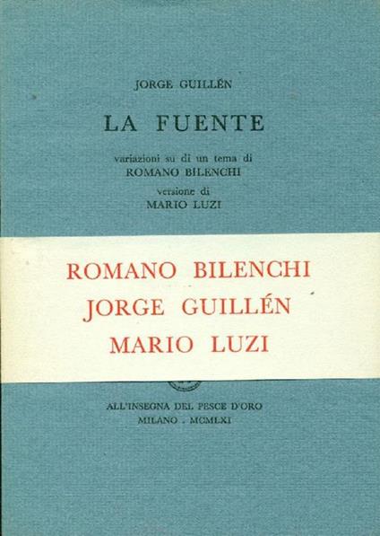 La fuente - Jorge Guillen - copertina