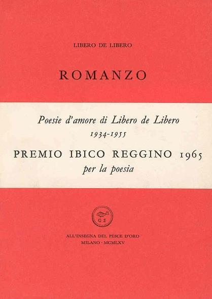 Romanzo - Libero De Libero - copertina