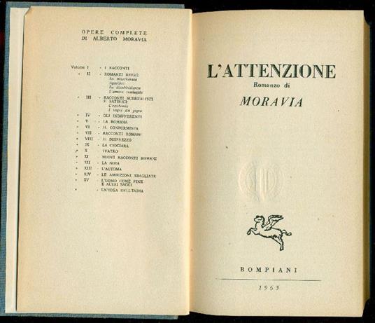 L' attenzione - Alberto Moravia - copertina