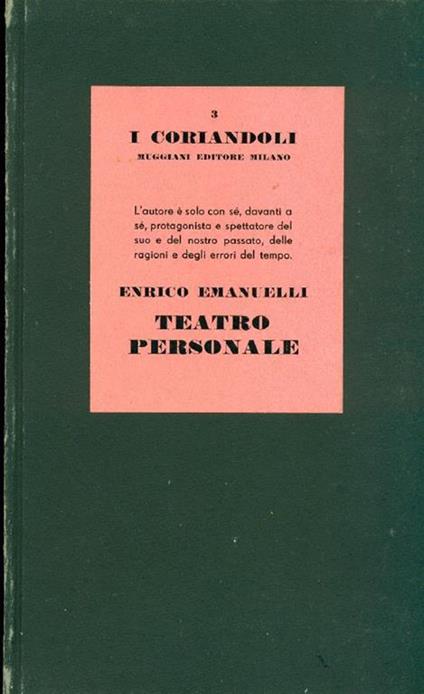 Teatro personale - Enrico Emanuelli - copertina