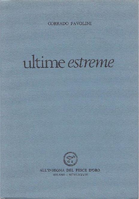 Ultime estreme - Corrado Pavolini - copertina