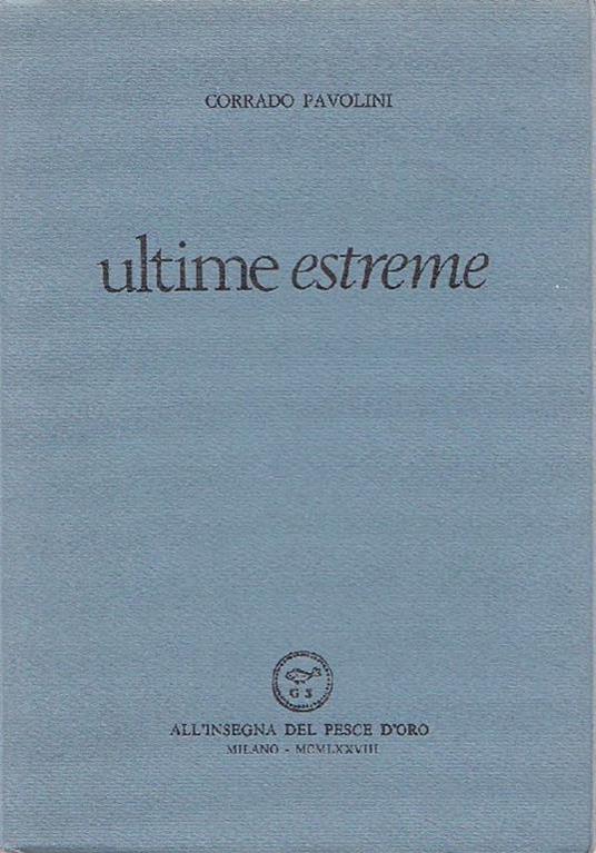 Ultime estreme - Corrado Pavolini - copertina