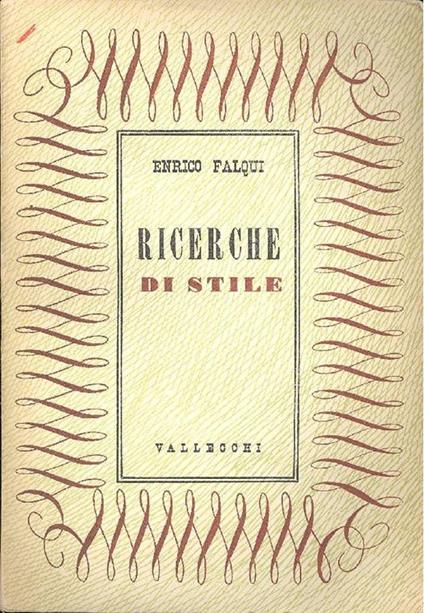 Ricerche di stile - Enrico Falqui - copertina