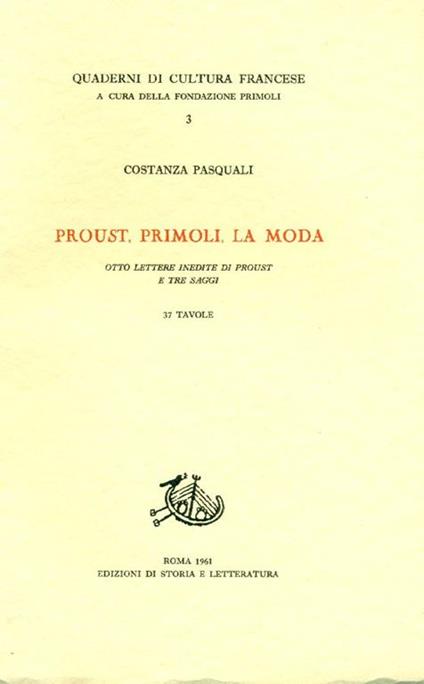 Proust Primoli la moda - Costanza Pasquali - copertina