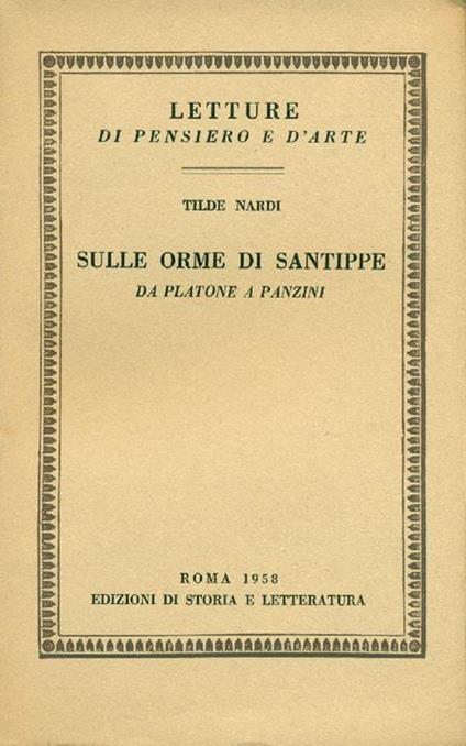 Sulle orme di Santippe. Da Platone a Panzini - Tilde Nardi - copertina