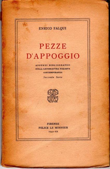 Pezze d'appoggio - Enrico Falqui - copertina