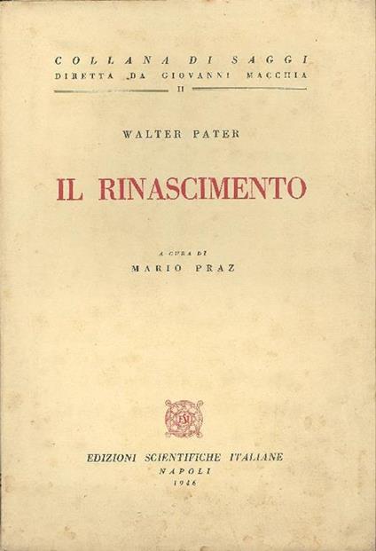 Il Rinascimento - Walter Péter - copertina