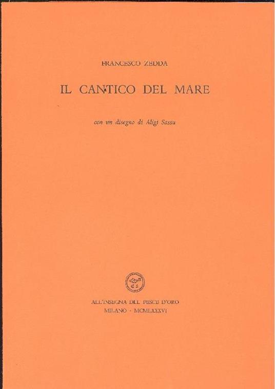 Il cantico del mare - Francesco Zedda - copertina