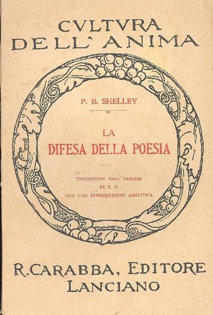 La difesa della poesia - Percy Bysshe Shelley - copertina