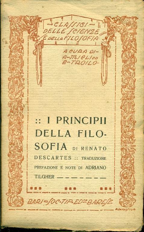 I principii della filosofia - Renato Cartesio - copertina