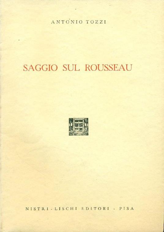 Saggio sul Rousseau - Antonio Tozzi - copertina