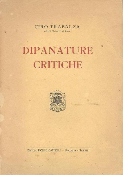 Dipanature critiche - Ciro Trabalza - copertina