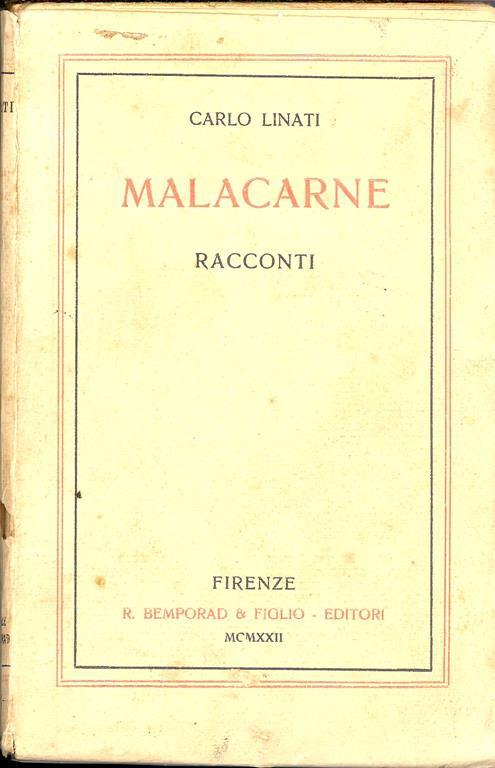 Malacarne. Racconti - Carlo Linati - copertina