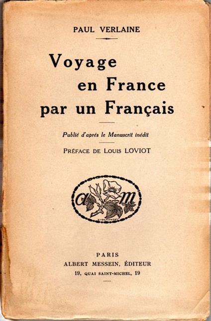 Voyage en France par un Français. Prima edizione - Paul Verlaine - copertina