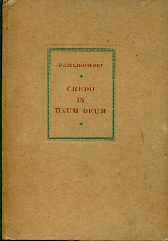 Credo in unum deum - Michal Pawlikowski - copertina