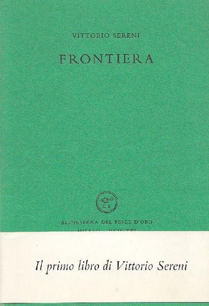 Frontiera - Vittorio Sereni - copertina