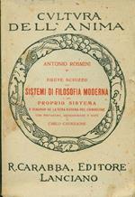 Breve schizzo dei Sistemi di Filosofia Moderna e del Proprio Sistema