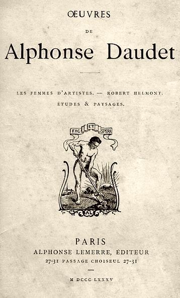 Les femmes d'artistes. Robert Helmont. Etudes e payseges - Alphonse Daudet - copertina