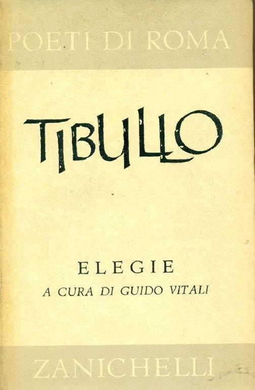 Elegie - Albio Tibullo - copertina