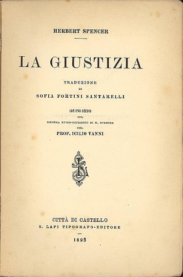 La giustizia - Herbert Spencer - copertina