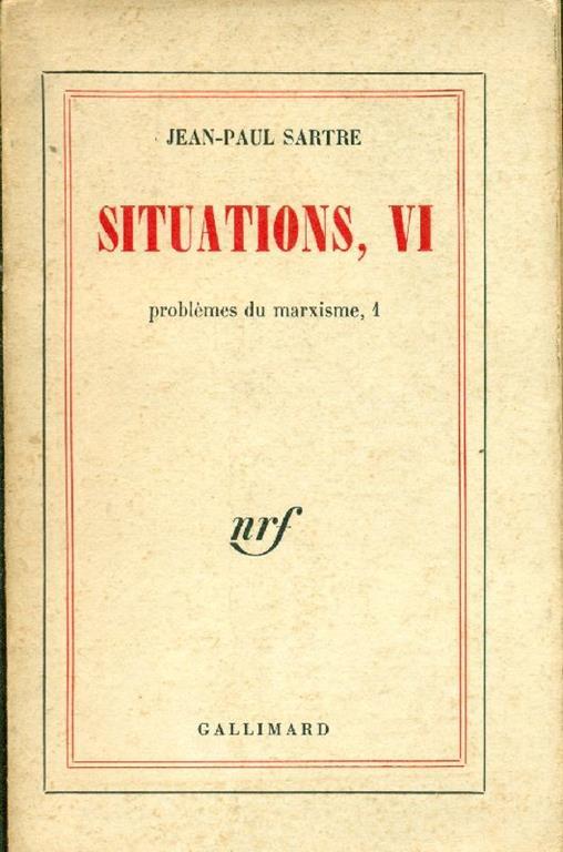 Situations VI. Problèmes du marxisme 1 - Jean-Paul Sartre - copertina