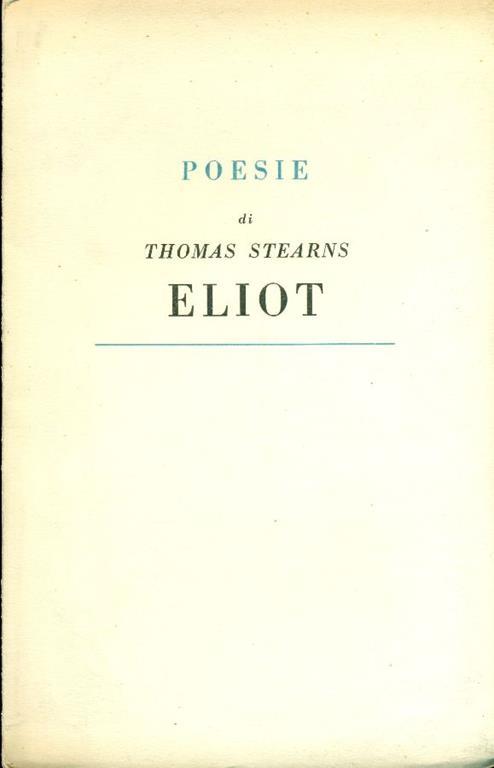 Poesie - Thomas S. Eliot - copertina