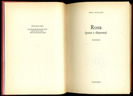 Rosa (pazza e disperata) - Enzo Siciliano - copertina