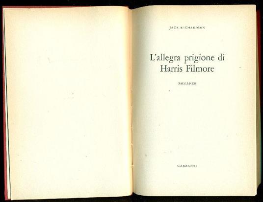 L' allegra prigione di Harris Filmore - Jack Richardson - copertina