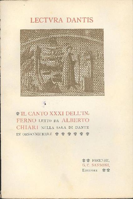 Il canto XXXI dell'Inferno - Alberto Chiari - copertina