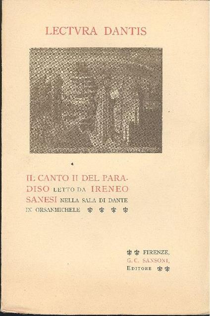 Il canto II del Paradiso - Ireneo Sanesi - copertina
