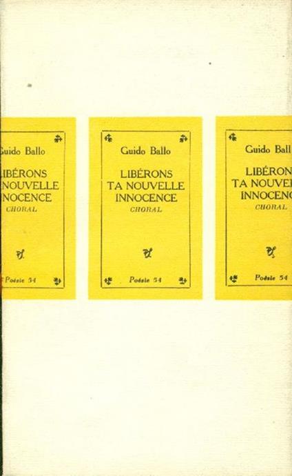 Libérons ta nouvelle Innocence. Choral - Guido Ballo - copertina