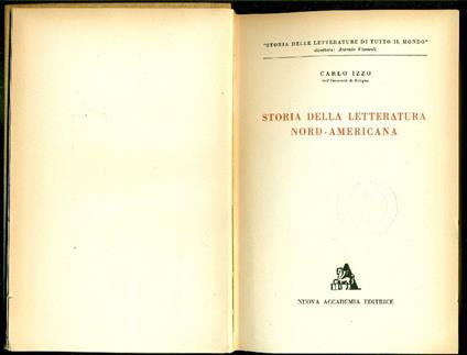 Storia della letteratura nord-americana - Carlo Izzo - copertina