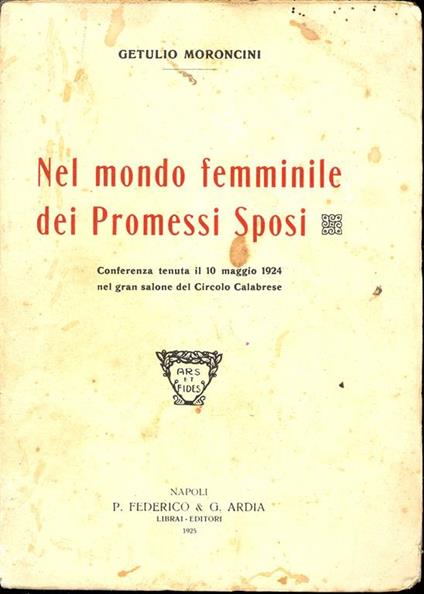 Nel mondo femminile dei Promessi Sposi - Getulio Moroncini - copertina