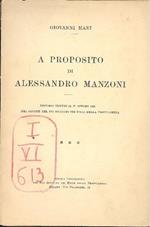 A proposito di Alessandro Manzoni