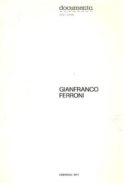 Gianfranco Ferroni - Gianfranco Ferroni - copertina