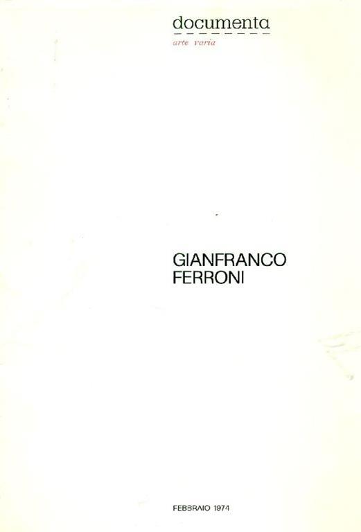 Gianfranco Ferroni - Gianfranco Ferroni - copertina