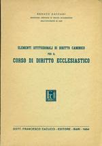 Elementi istituzionali di diritto canonico per il corso di diritto ecclesiastico