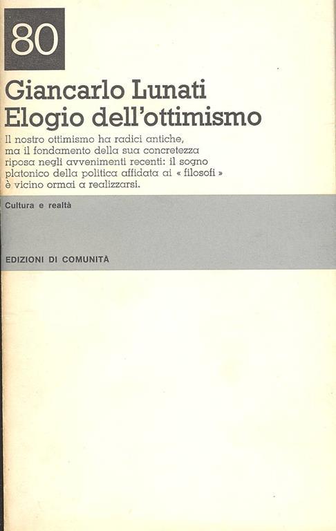 Elogio dell'ottimismo - Giancarlo Lunati - copertina