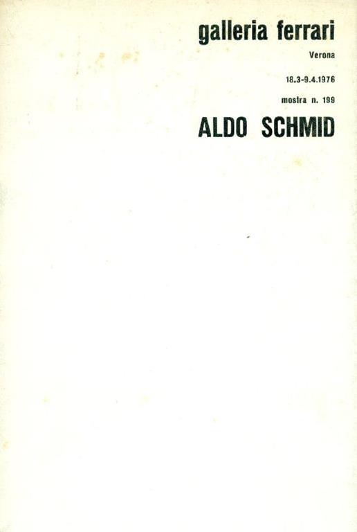 Aldo Schmid - Aldo Schmid - copertina