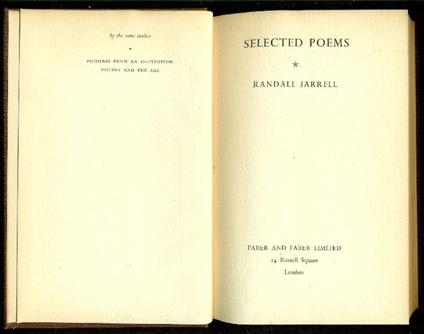 Selected Poems - Randall Jarrell - copertina