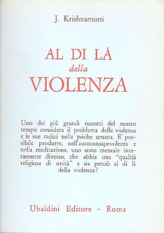 Al di là della violenza - Jiddu Krishnamurti - copertina